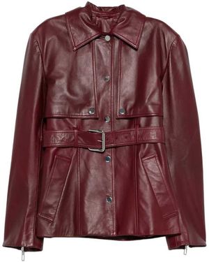 Sportmax X Lederjacke Mit Gürtel - Lila