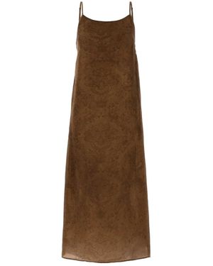 Uma Wang Anaya Viscose-Cupro Blend Dress - Brown