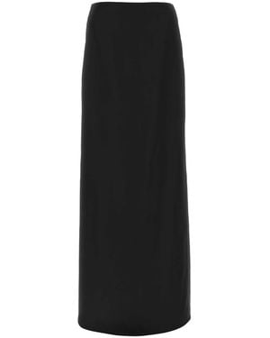 Bottega Veneta Silk Twill Skirt - Black
