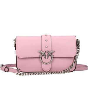 Pinko Love Crossbody Bags Leather - Pink