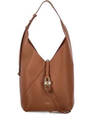 Ferragamo V Shaped Hobo Bag - Brown