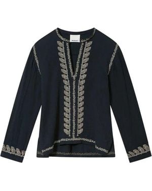 Isabel Marant Cizalie Geborduurde Top - Blauw