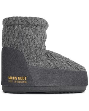 Moonboot 'Icon Low Nolace Knit' Fabric Boots - Grey