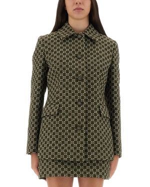Gucci Gg Bouclé Cotton Jacket - Green