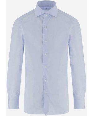 Finamore 1925 Geripptes Baumwollhemd von - Blau