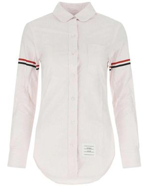 Thom Browne Classic Button-Down Shirt With Striped Arm Bands - White