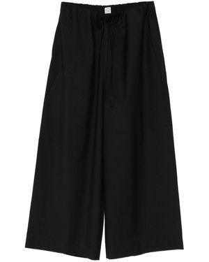 TOTEME Wool Drawstring Pants - Black