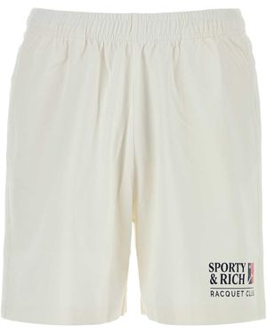 Sporty & Rich Logo Shorts - White