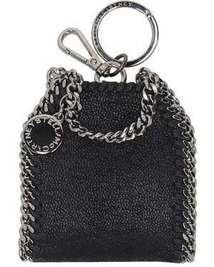 Stella McCartney Stella Mc Cartney Falabella Estuche Para Airpods Eco Shaggy Deer Con Cadena De Rutenio - Negro