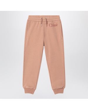 Chloé Antique Joggers With Logo - Natural