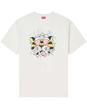 KENZO Wild Tiger Loose-Fit Cotton T-Shirt - White