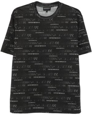 Emporio Armani Printed T Shirt - Black