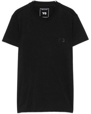 Y-3 Baumwoll-T-Shirt mit -Logo - Schwarz