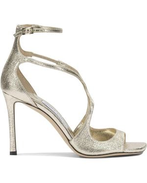 Jimmy Choo "Azia 95 Mm" Heeled Sandals - Metallic