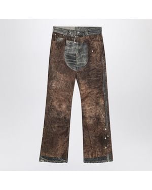 Acne Studios Jeans With Trompe L'Oeil Print - Brown