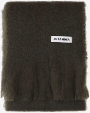 Jil Sander Scarf Mohair-Blend - Black