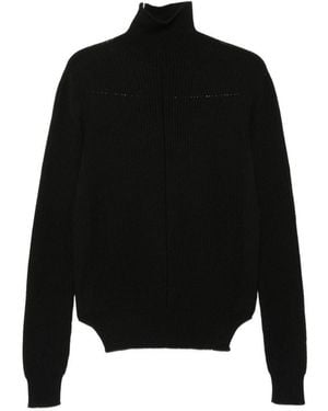 Rick Owens Wool Turtle-Neck Sweater - Black