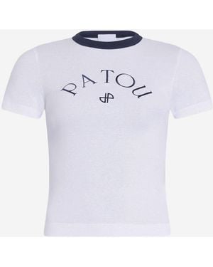 Patou Camiseta De Algodón Con Logo - Blanco