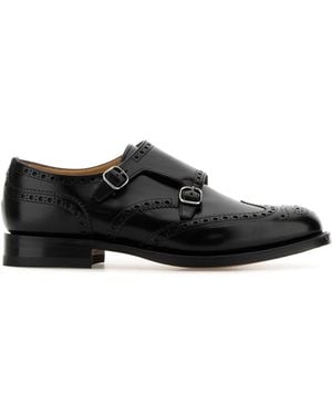 Church's Kerk's Zwart Lederen Pitchford Mock Riemschoenen