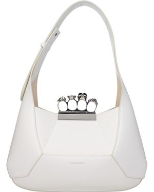 McQueen Umwälztaschen Die Juwelen Hobo Frauen Leder weiß/Elfenbein