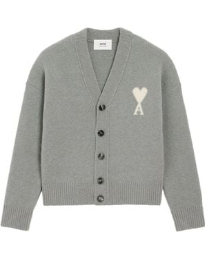 Ami Paris Ami De Coeur Cardigan - Grau