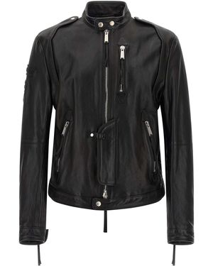 DSquared² X Ducati Capsule Leather Jacket - Schwarz