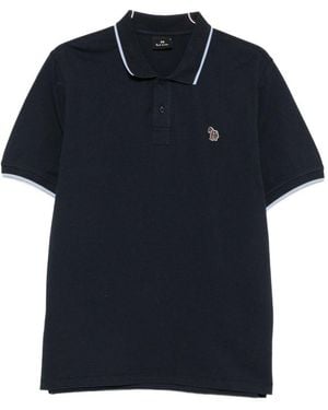 Paul Smith Baumwoll-Poloshirt mit Zebra-Logo - Blau