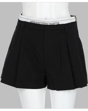 Alexander Wang Logo-Elastic Shorts Cotton Polyamide - Black