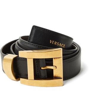 Versace Gürtel Aus Leder 3 Cm - Schwarz