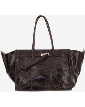 Benedetta Bruzziches Mame Weekend Leather Bag - Black