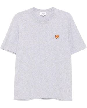 Maison Kitsuné T-Shirt Mit Fox Head-Patch - Weiß