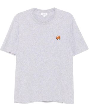 Maison Kitsuné T-Shirt Mit Fox Head-Patch - Weiß