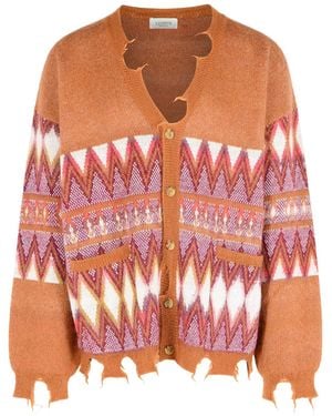 Laneus Multi Woll Misch -Strickjacke - Pink