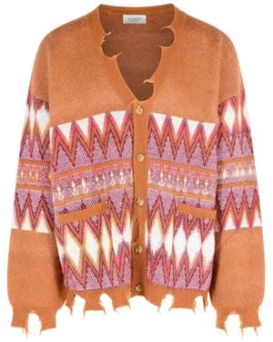 Laneus Multi Woll Misch -Strickjacke - Pink
