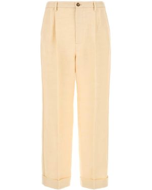 Valentino Garavani Cream Jute Blend Pant - Natural