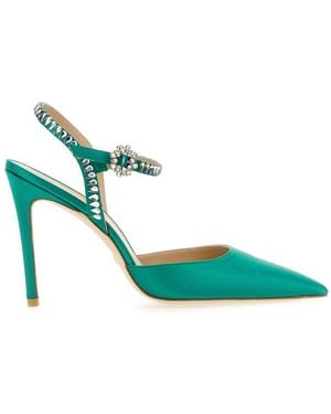 Stuart Weitzman Gemcut 100 Ankle Strap Pump - Green