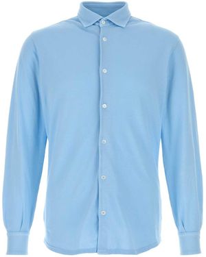 Fedeli Piquet Shirt - Blue