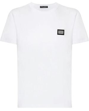 Dolce & Gabbana Camiseta Dg Essentials Con Cuello Redondo - Blanco