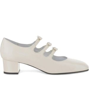 CAREL PARIS Kinette Leder Mary Jane Pumps - Weiß