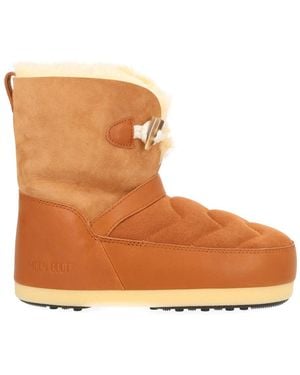 Moon Boot Suede Sheepskin Boots - Brown