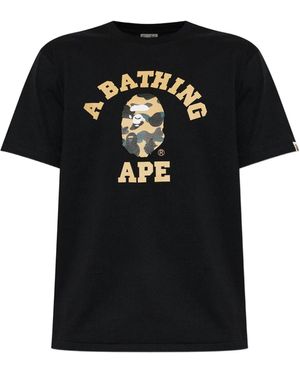 A Bathing Ape 1 St Camo College T-shirt M - Zwart