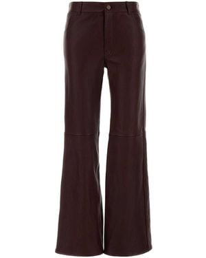 Chloé Grape Leather Flared Pant - Purple