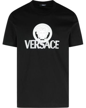 Versace Black Cotton T -Shirt - Schwarz