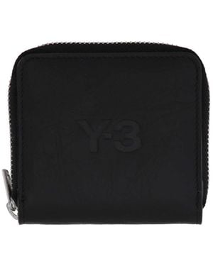 Y-3 Y 3 Black Cow Lederen Portemonnee - Zwart