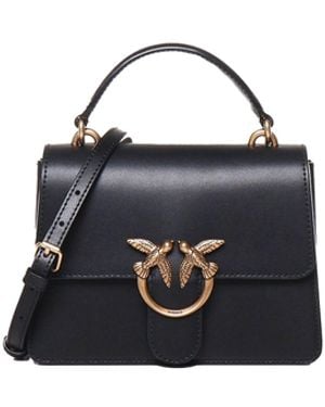 Pinko Mini Love Bag ein schwarzes Leder - Blau