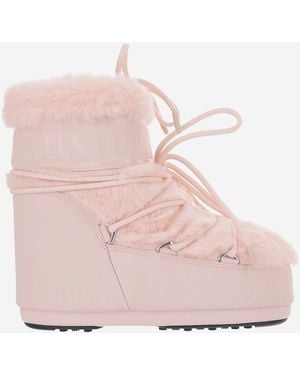 Moon Boot Icon Low Faux Fur Ankle Boots - Pink
