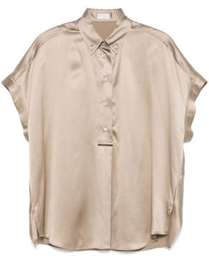 Brunello Cucinelli Silk Shirt - Natural