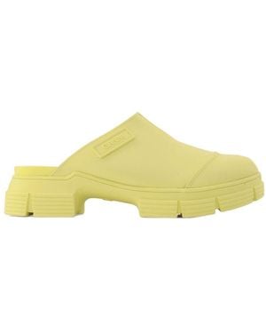 Ganni Gelbe recycelte Gummi -Retro -Maultiere