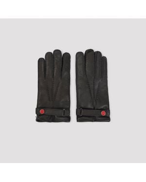 Kiton Deer Leather Gloves - Black