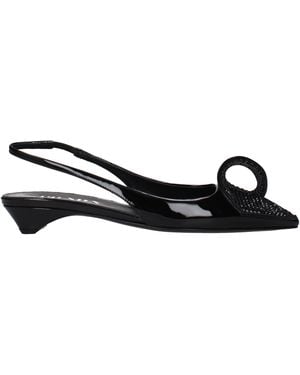 Prada Patent Leather Sandals - Black